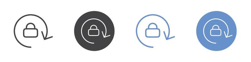 Rotation lock icon Flat set in black and white color vector