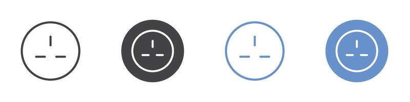 Plug icon Flat set in black and white color vector