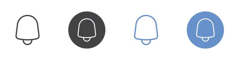 Ring icon Flat set in black and white color vector