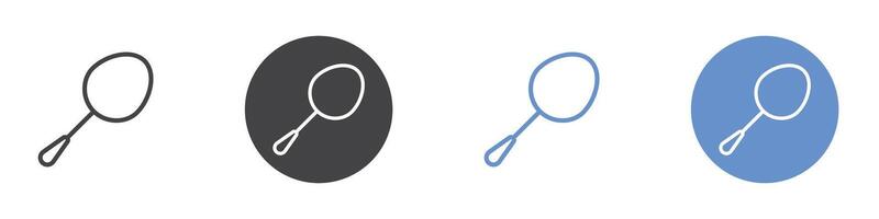 Spoon icon Flat set in black and white color vector