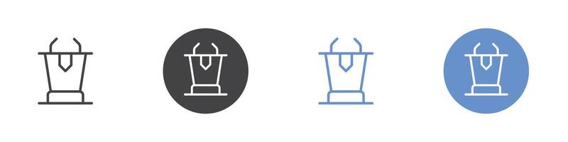 Speech Podium icon Flat set in black and white color vector