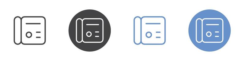Telephone icon Flat set in black and white color vector