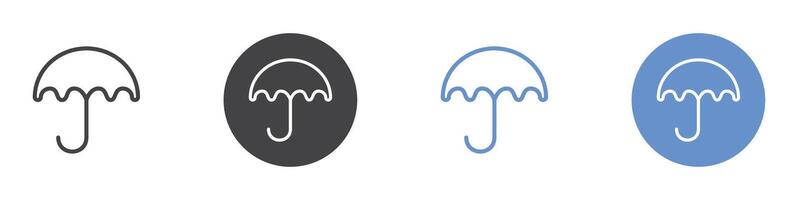 Umbrella icon Flat set in black and white color vector