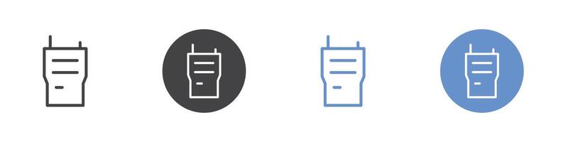 Walkie Talkie icon Flat set in black and white color vector