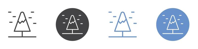 Pine tree icon Flat set in black and white color vector