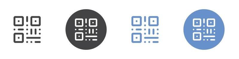 Qr code icon Flat set in black and white color vector