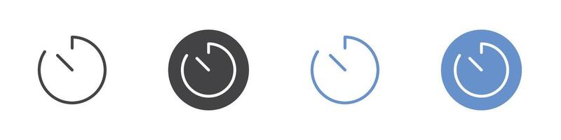 Timer icon Flat set in black and white color vector