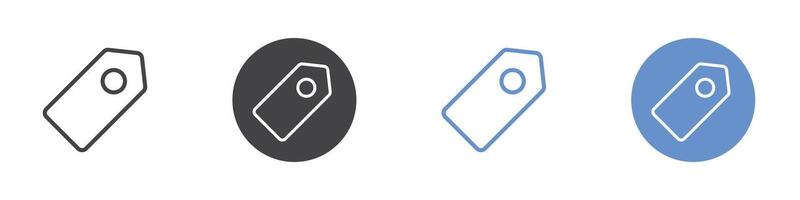 Tag icon Flat set in black and white color vector