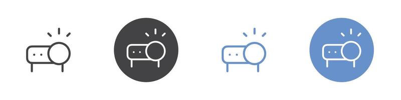Projector icon Flat set in black and white color vector