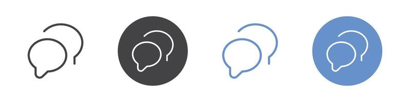 Messages icon Flat set in black and white color vector