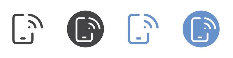 Mobile signal icon Flat set in black and white color vector