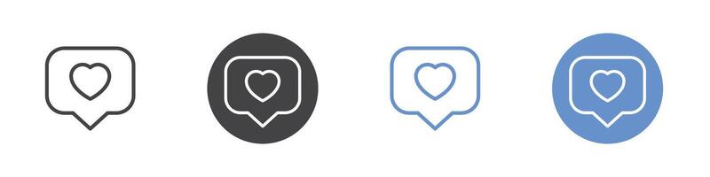 Like icon Flat set in black and white color vector