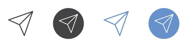 Paper plane icon Flat set in black and white color vector