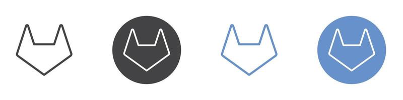 Gitlab icon Flat set in black and white color vector