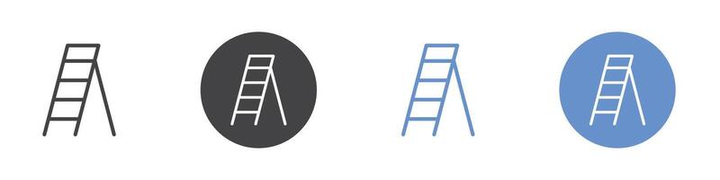 Ladder icon Flat set in black and white color vector