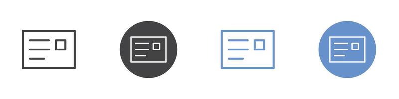 Id card icon Flat set in black and white color vector