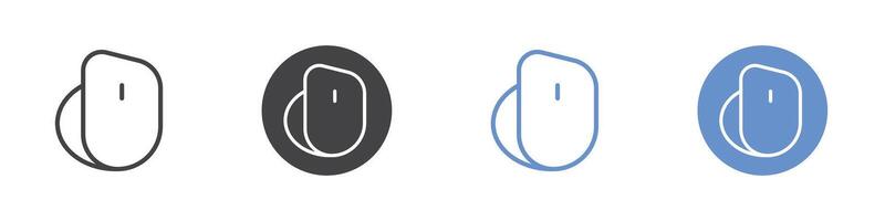 Mouse icon Flat set in black and white color vector