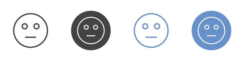 Flushed icon Flat set in black and white color vector