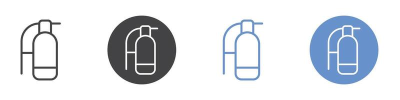 Fire extinguisher icon Flat set in black and white color vector