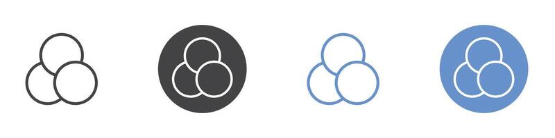 Filters icon Flat set in black and white color vector