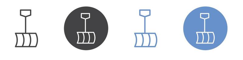 Winter shovel icon Flat set in black and white color vector