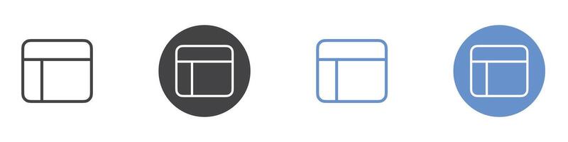 Layout icon Flat set in black and white color vector