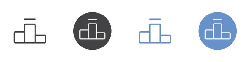 Leaderboard icon Flat set in black and white color vector