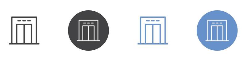 elevator icon Flat set in black and white color vector