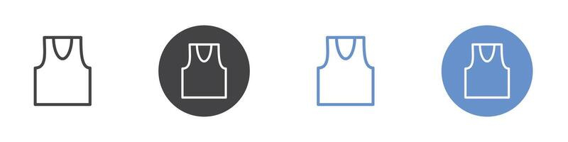 Jersey icon Flat set in black and white color vector