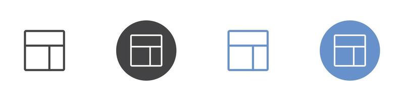 Layout right icon Flat set in black and white color vector
