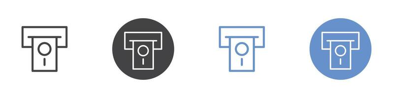 Cash withdraw icon Flat set in black and white color vector