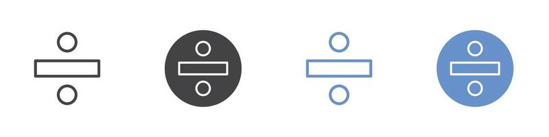 Divide icon Flat set in black and white color vector