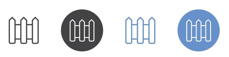 Fence icon Flat set in black and white color vector