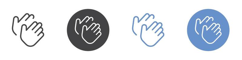 Clapping icon Flat set in black and white color vector