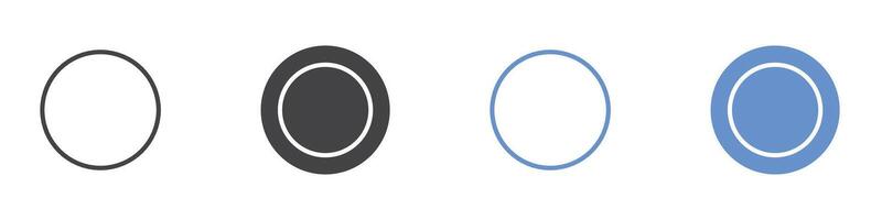 Circle icon Flat set in black and white color vector
