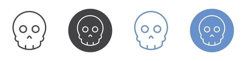 Danger icon Flat set in black and white color vector