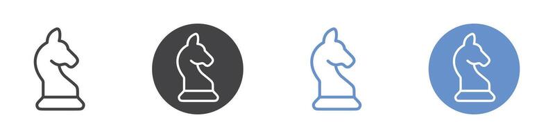 Chess icon Flat set in black and white color vector