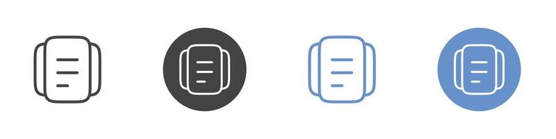 Documents icon Flat set in black and white color vector