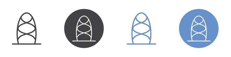 Dome icon Flat set in black and white color vector