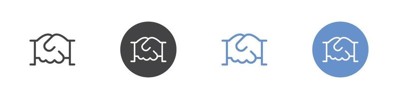 Handshake icon Flat set in black and white color vector