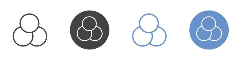 Filters icon Flat set in black and white color vector