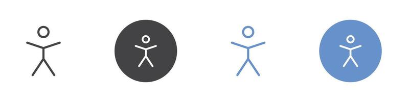 Accessibility icon Flat set in black and white color vector