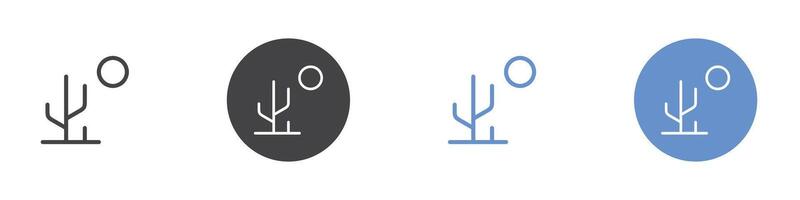 Desert icon Flat set in black and white color vector