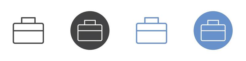 Briefcase icon Flat set in black and white color vector