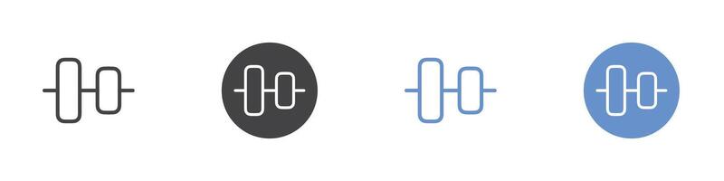 Align icon Flat set in black and white color vector