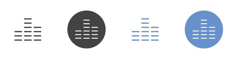 Audio lines icon Flat set in black and white color vector