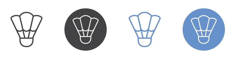 Badminton shuttle icon Flat set in black and white color vector