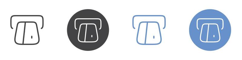 Atm icon Flat set in black and white color vector