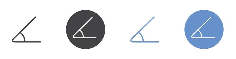 Angle icon Flat set in black and white color vector