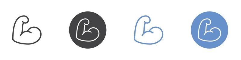 Arm icon Flat set in black and white color vector